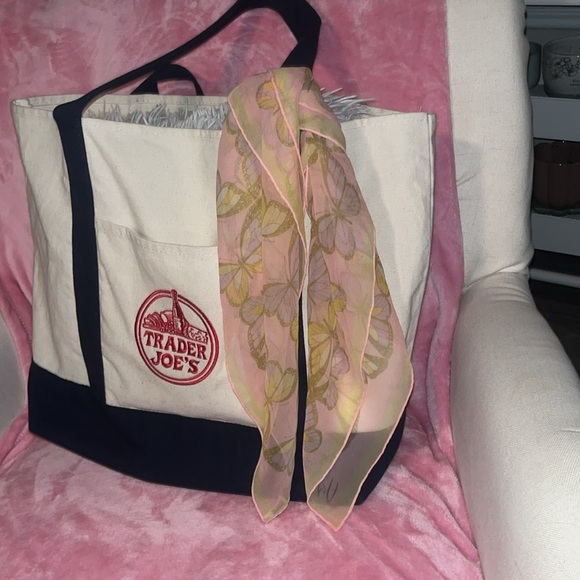 Verasheer Accessories - Verasheer Silk Vintage Sheer Pink Butterfly Print Scarf